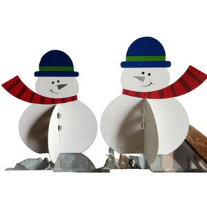Set of 6 New 3D Table Christmas Centerpieces 2 sizes of each Snowman Party decor